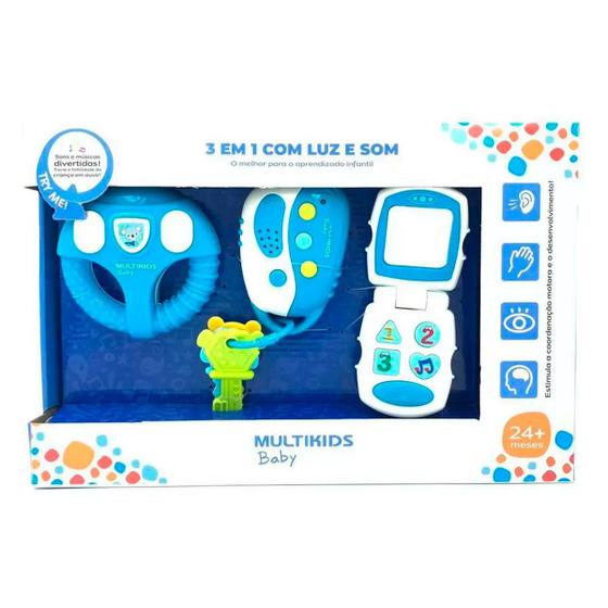 Imagem de Brinquedo para Bebê com Luz e Som Azul - Multilaser - BR1245