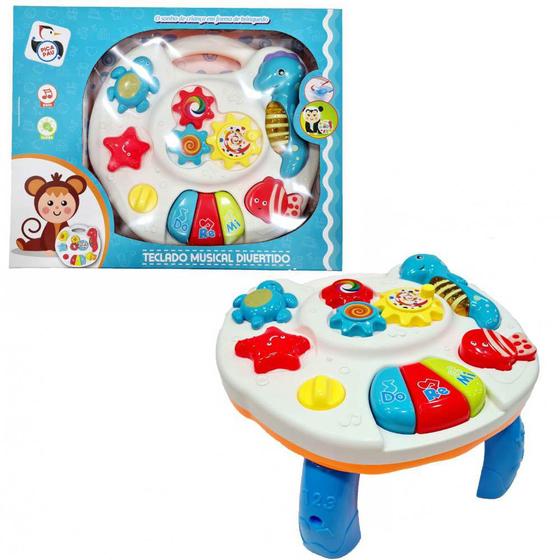 Imagem de Brinquedo Para Bebe Mesinha Infantil Piano Luz e Som Mar