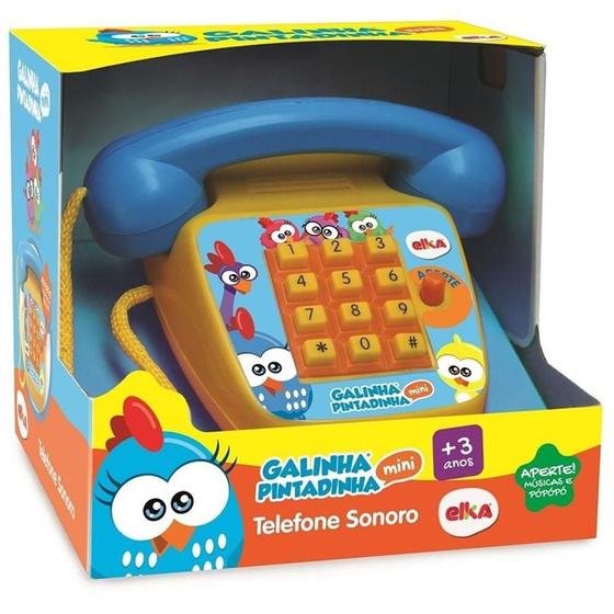 Imagem de Brinquedo Para Bebê Telefone Sonoro Galinha Pintadinha Elka