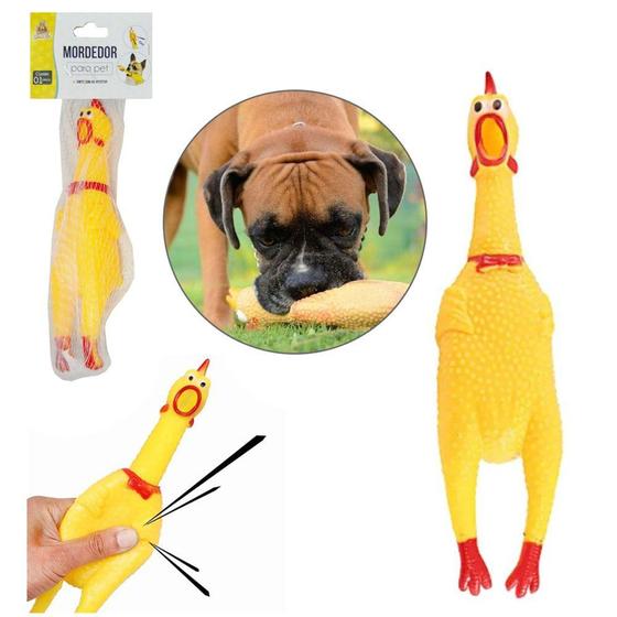 Imagem de Brinquedo para cachorro frango de plastico com som 16cm bons cheff