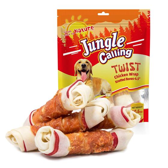 Imagem de Brinquedo para Cachorro - Ossos Entrelaçados Jungle Calling Chicken Wrap