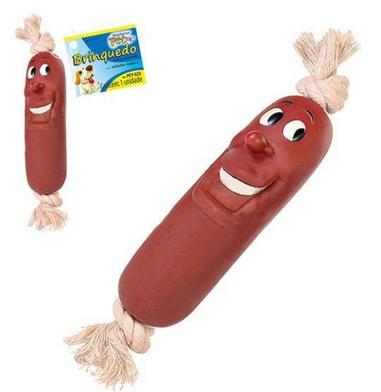 Imagem de Brinquedo Para Cachorro Salsicha Maluca Com Corda 23cm - Oem