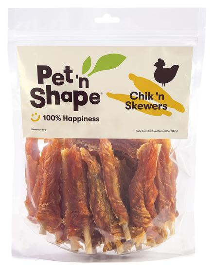 Imagem de Brinquedo para Cães Dog Chew Pet 'n Shape Chik 'n Skewers - Couro Cru Embrulhado em Frango