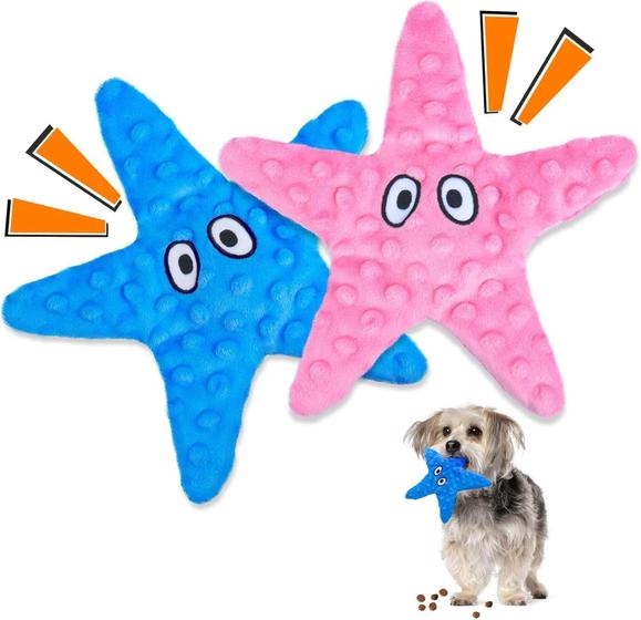 Imagem de Brinquedo para Cães HGB - Estrela do Mar Que Pia - Sem Recheio - Para Cães Pequenos