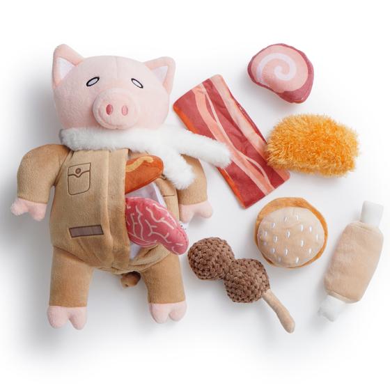 Imagem de Brinquedo para Cães Nocciola - Porco de Pelúcia com Som - 9 em 1