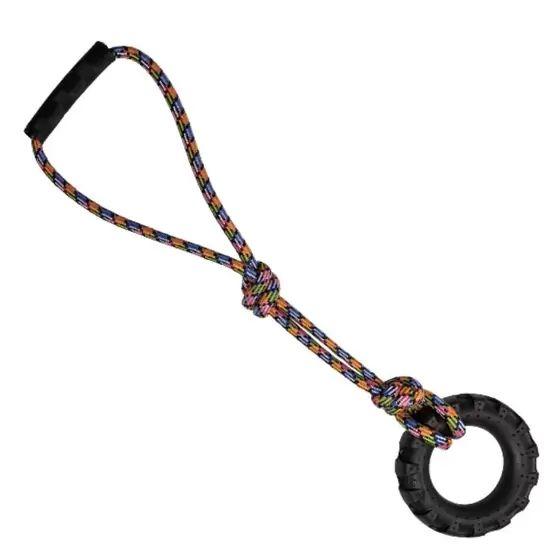 Imagem de Brinquedo para Cães Puxador de Corda com Pneu Hard GG 80Cm