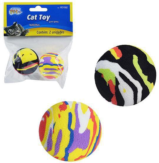 Imagem de Brinquedo Para Gato Bola De Eva Colors 4,3Cm Com 2 Unidades