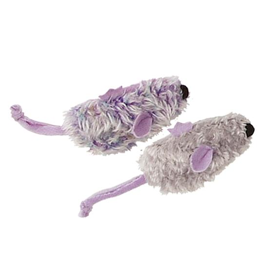 Imagem de Brinquedo para Gato KONG - 2 Unidades: Mouse Roxo e Cinza com Catnip