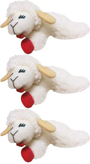 Imagem de Brinquedo para Gato Multipet Lamb Chop com Catnip (10cm) - Pacote com 3