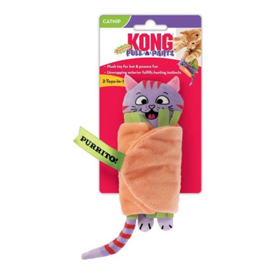 Imagem de Brinquedo para gato Pelúcia Para pet  KONG Pull a Partz Purrito Com Catnip