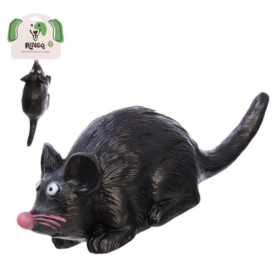 Imagem de Brinquedo para gato rato de pvc com som ringo