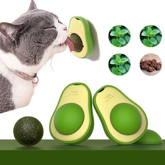 Imagem de Brinquedo Para Gatos Abacate Com Catnip Erva Gato Natural Autoadesivo