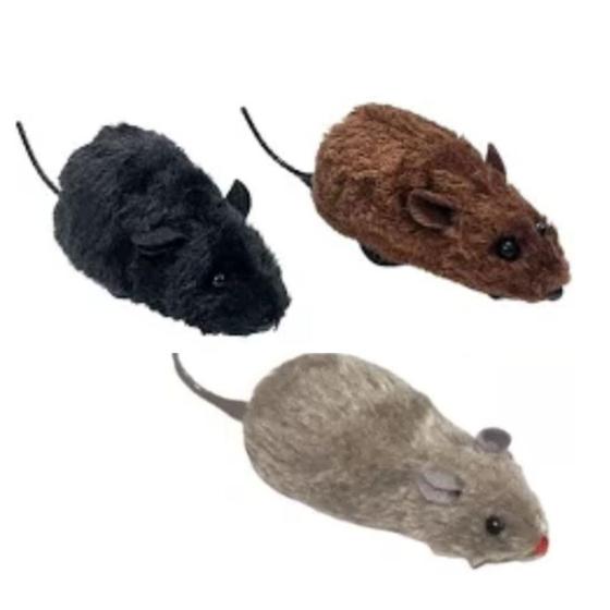 Imagem de Brinquedo Para Gatos Pet Ratinho Pelucia Fricção Realista