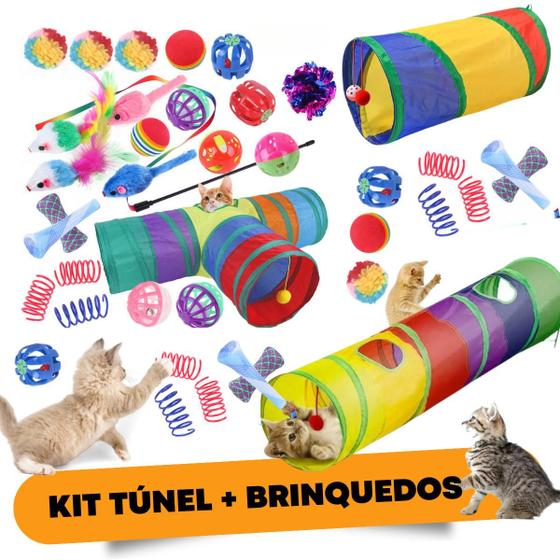 Imagem de Brinquedo para gatos pets túnel labirinto interativo