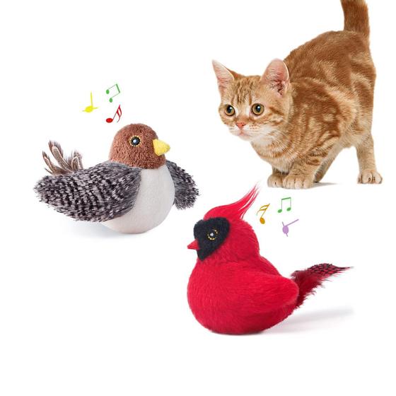 Imagem de Brinquedo para Gatos Potaroma - Passarinhos com Catnip e Silvervine (2 Unidades)