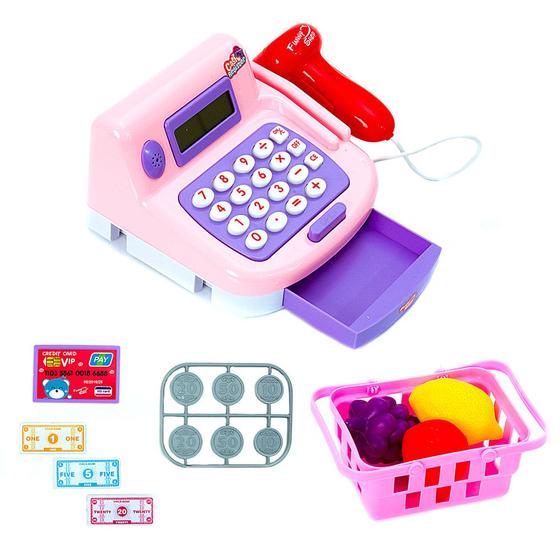 Imagem de Brinquedo para Meninas Caixa Registradora Rosa com Calculado