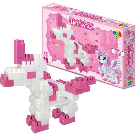 Imagem de Brinquedo para Montar Blocos Unicornio