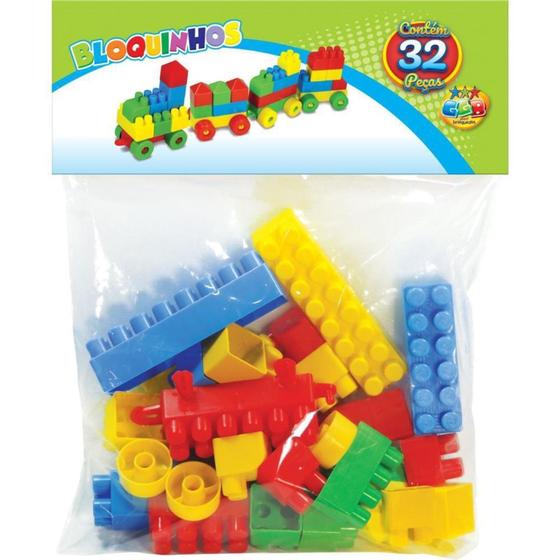 Imagem de Brinquedo para montar bloquinhos 32 pecas - GGB PLAST