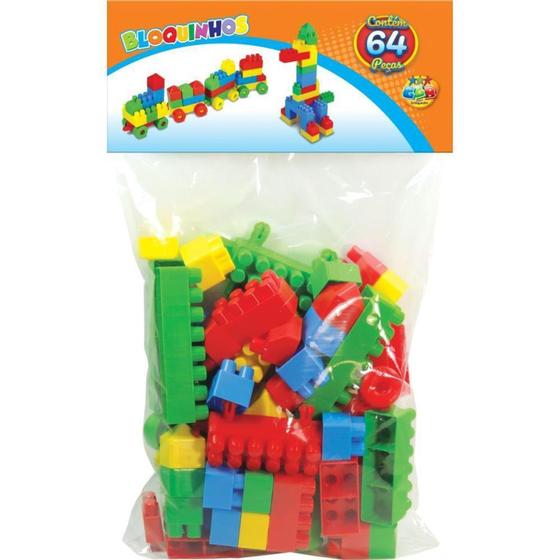 Imagem de Brinquedo para montar bloquinhos 64 pecas - GGB PLAST