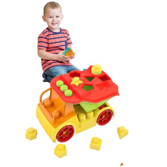 Imagem de Brinquedo Para Montar Carro Bebê Menino Didática Encaixe  Educativo Grande 1 Ano