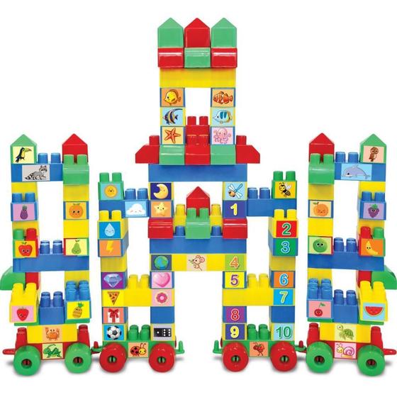 Imagem de Brinquedo para Montar Castelinho 128PCS C/55 Adesivo