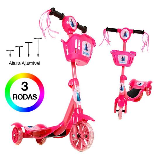 Imagem de Brinquedo Patinete Infantil Frozen 3 Rodas Com Luz E Som E C