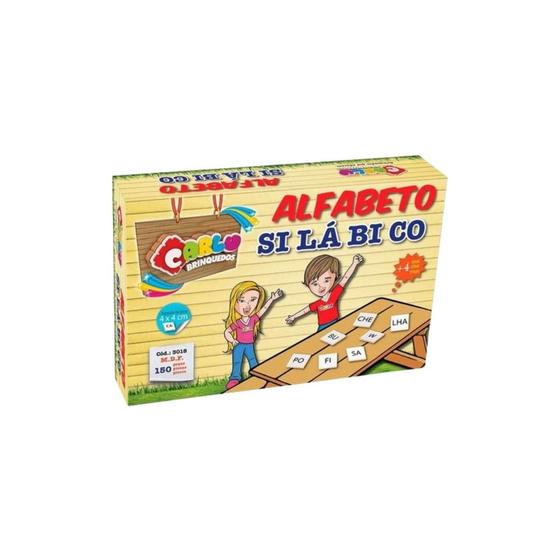 Imagem de Brinquedo Pedagógico Alfabeto Silábico MDF 150 Peças Carlu