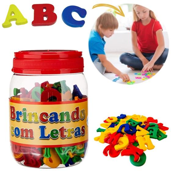 Imagem de Brinquedo Pedagógico Brincando Com Letras Pote 173 Peças