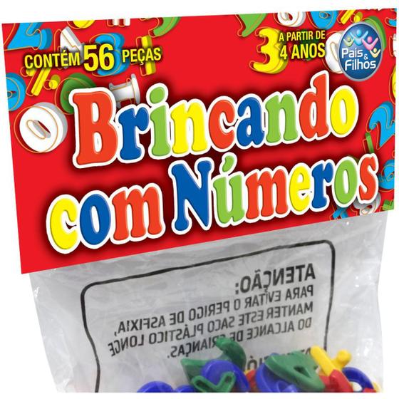 Imagem de Brinquedo Pedagogico Brincando com Numeros 56 PCS