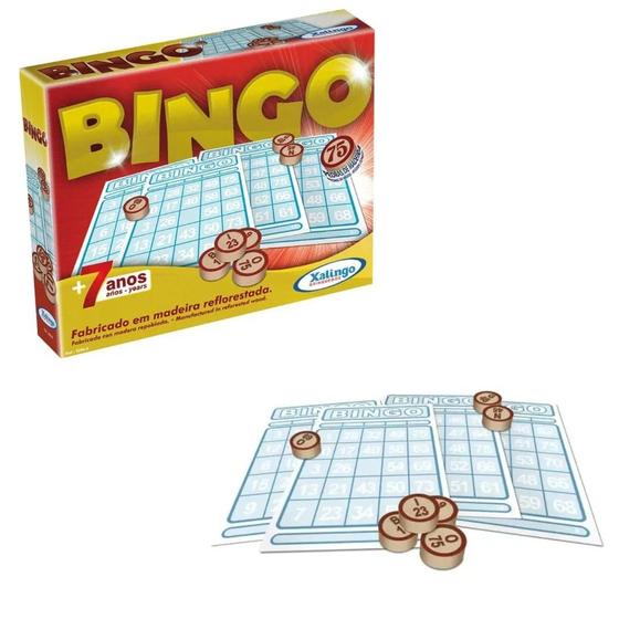 Imagem de Brinquedo Pedagógico Educativo Em Madeira Bingo Pedras