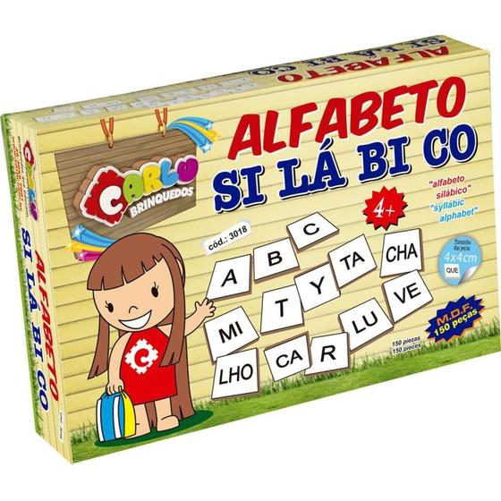 Imagem de Brinquedo Pedagogico Madeira Alfabeto Silabico 150 Pecas