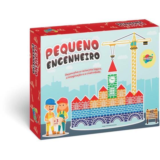 Imagem de Brinquedo Pedagogico Madeira Pequeno Engenheiro 42PCS