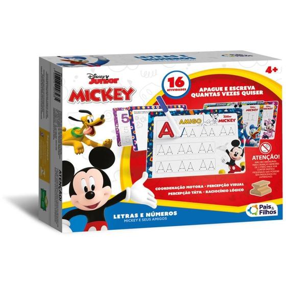 Imagem de Brinquedo Pedagógico Mickey Letras e Números 16 Atividades