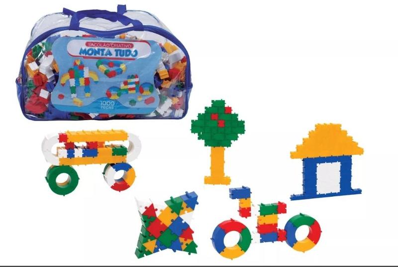 Imagem de Brinquedo Pedagógico Peças De Encaixe Monta Tudo 1000 Peças