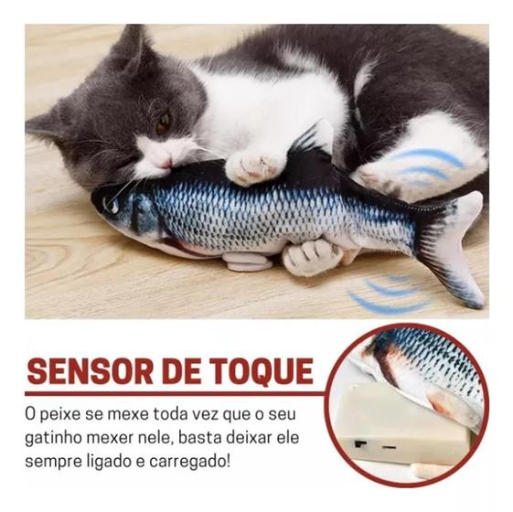 Imagem de Brinquedo Peixe Elétrico Se Mexe Pet Para Gato Interativo