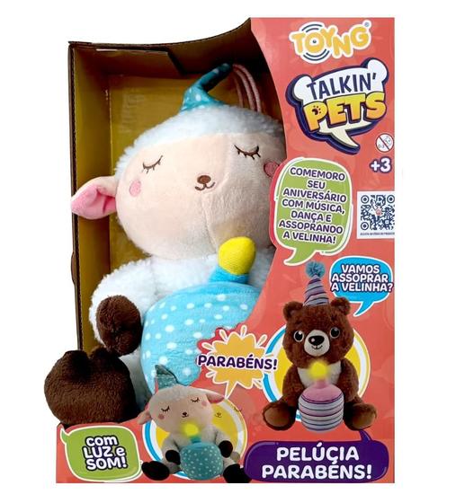 Imagem de Brinquedo Pelúcia De Ovelha Bebê Fofinha Canta Parabéns