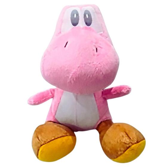 Imagem de Brinquedo Pelucia Yoshi Rosa 30cm Turma do Mario Antialergico Bordado