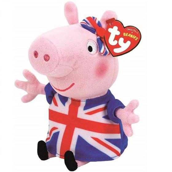 Imagem de Brinquedo Peppa Pig Bicho De Pelúcia Ty Union Jack 20Cm