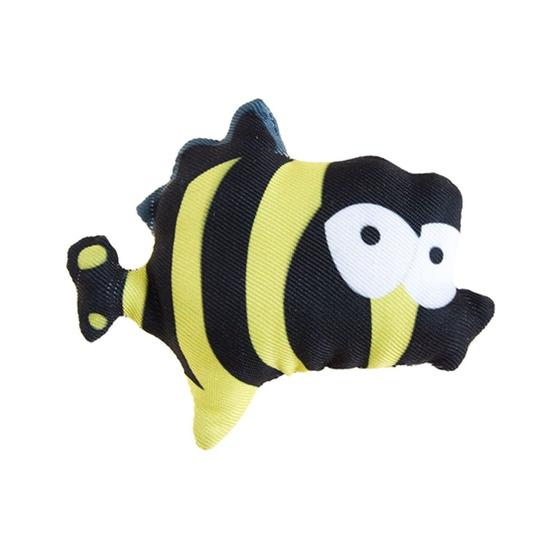 Imagem de Brinquedo Pet Peixe Nylon Listrado com Catnip para Gatos