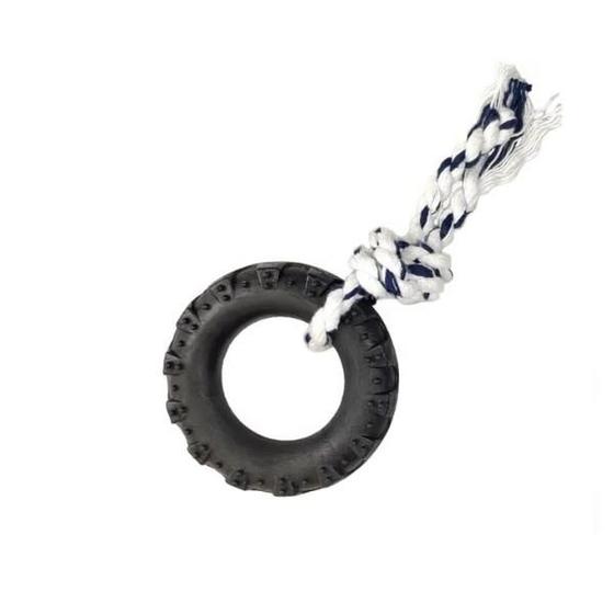Imagem de Brinquedo Pet Pneu Maciço com Corda GG 19x19 - Cores Sortidas