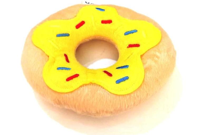 Imagem de Brinquedo Pet Rosquinha De Pelúcia Para Cães Amarelo