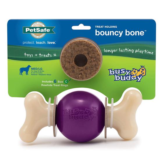 Imagem de Brinquedo PetSafe Busy Buddy Bouncy Bone para cães roxo M/L