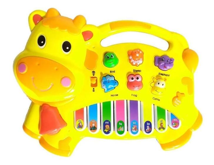 Imagem de Brinquedo Pianinho Vaquinha Musical Baby Infantil Som de Animais.