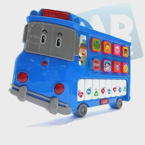 Imagem de Brinquedo Piano AutoBus Didático Músical Com Luz Azul