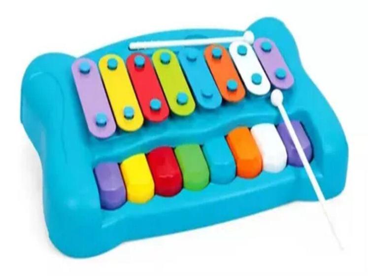 Imagem de Brinquedo - Piano e Xilofone 2 em 1 - 2 Varetas - 16 Teclas