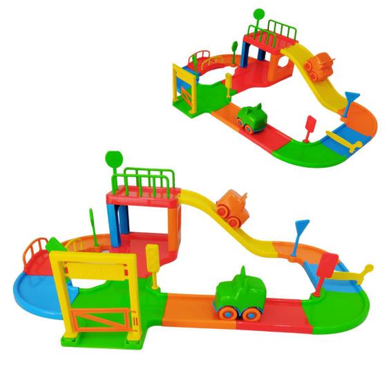 Imagem de Brinquedo Pista de Carrinho de Corrida Infantil Baby com 2 carrinhos