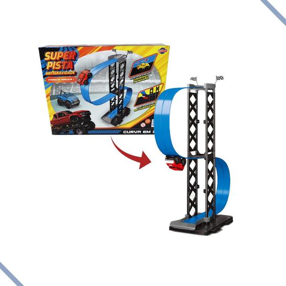 Imagem de Brinquedo Pista Efeito Antigravidade Com Carrinho Fricção Infantil Manobras Toyng