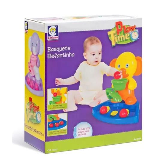 Imagem de Brinquedo Play Time Basquete Elefante 35cm Plástico Cotiplas - 2126