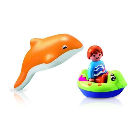 Imagem de Brinquedo Playmobil 1 2 3 Criança Com Golfinho Sunny 6762