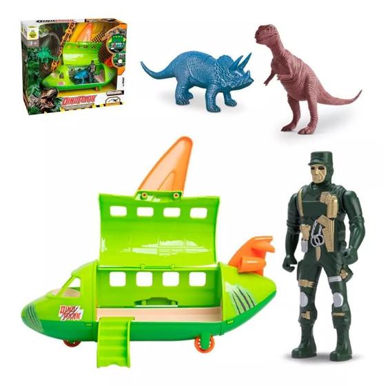 Imagem de Brinquedo PlaySet Avião Dinopark com Acessórios Dinossauros